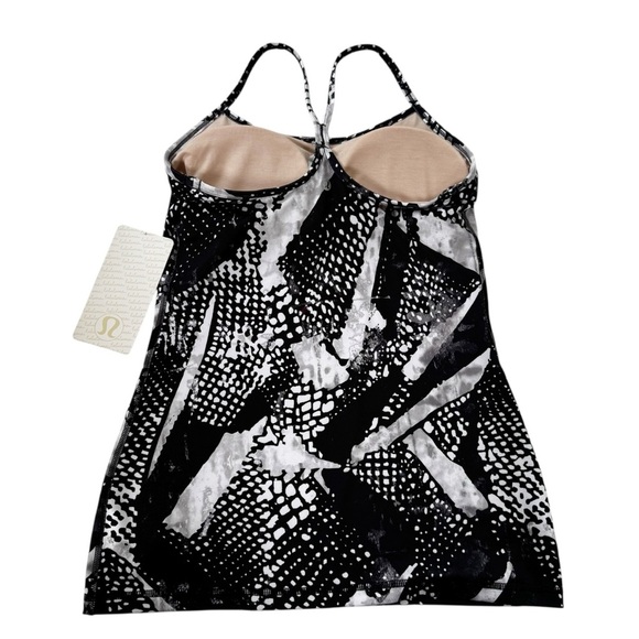 NWT Lululemon Power Y Tank Luon Static Mist White Black Size 6 - Picture 5 of 15